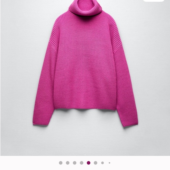 Zara Sweaters - Zara Fuschia Wool Blend High Neck Knit Sweater